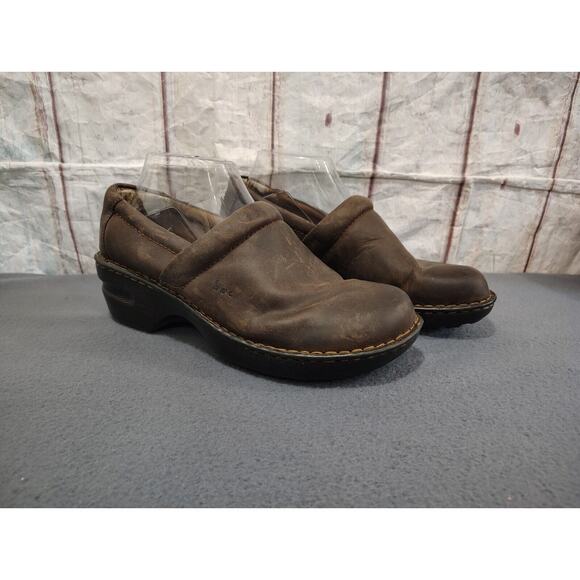 Born BOC Peggy Chocolate Oiled Leather Clogs C45723 Women's Size 10 M - Picture 1 of 11